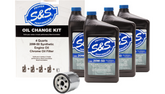 S&S Cycle Oil Change Kit - Chrome Filter - '84-'99 Big Twin/'86-'22 Sportster - 4 Us Quarts